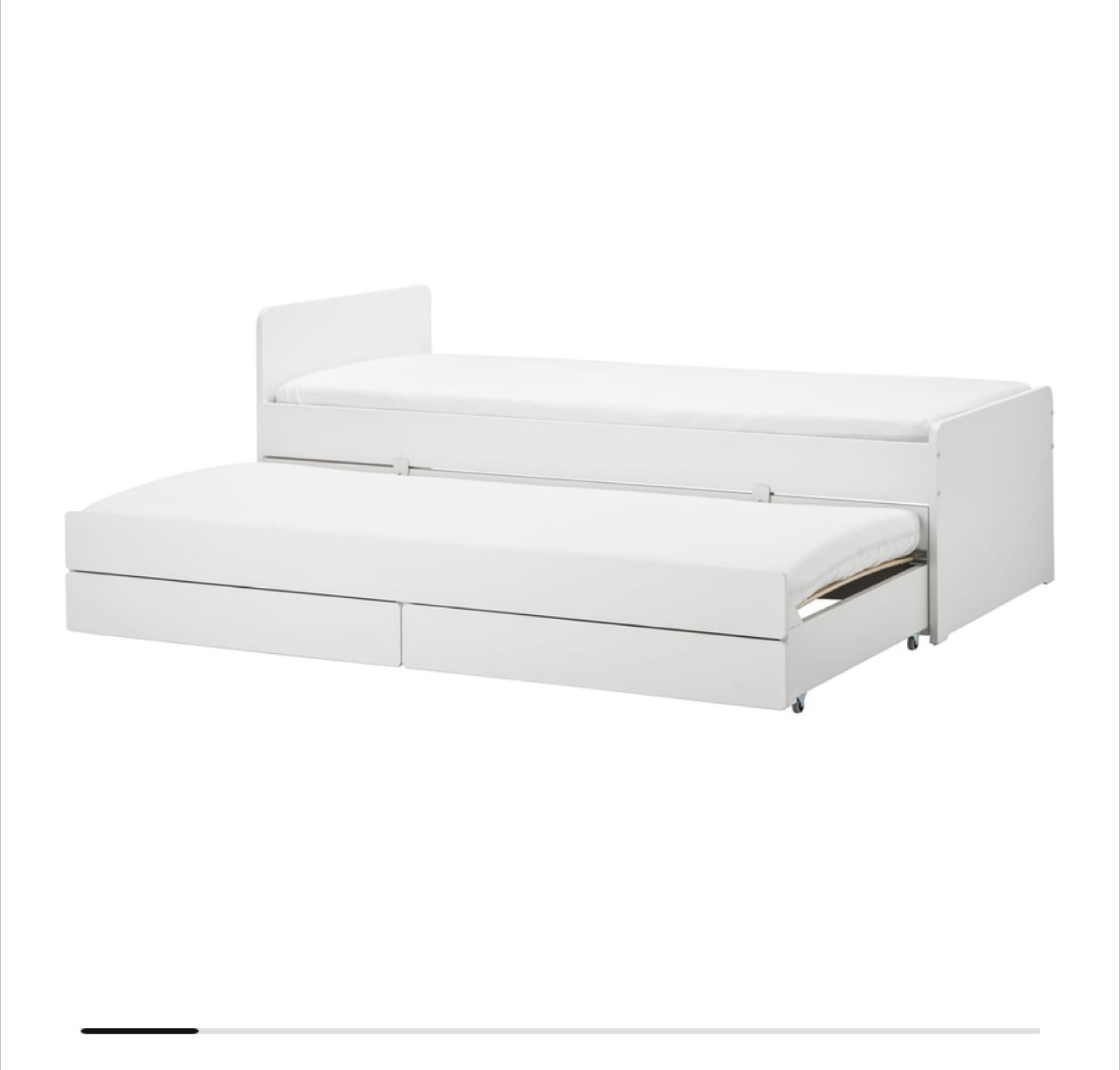 IKEA SLAKT Bed Frame, pull out bed + storage - White