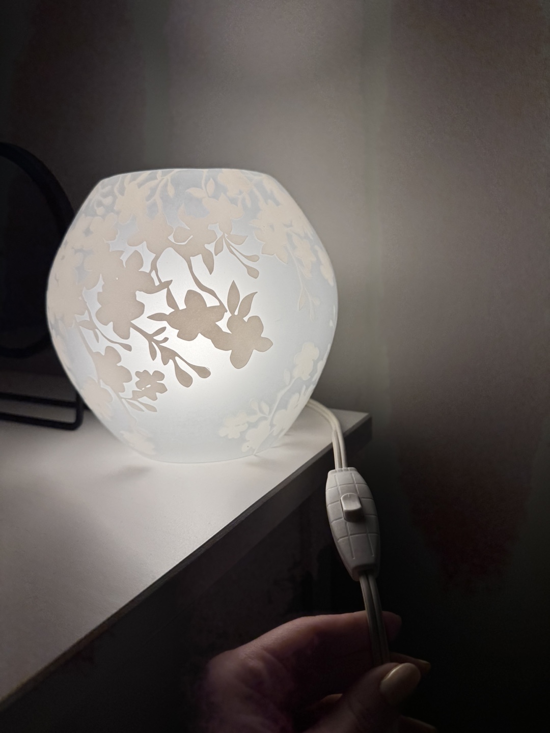 Floral Glass Globe Accent Lamp - photo 2