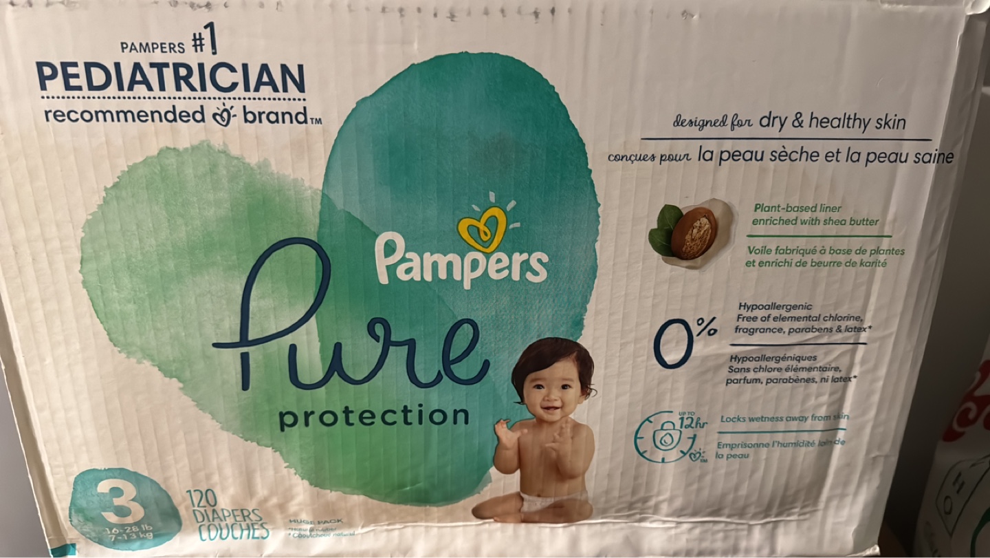 Pampers Pure Protection Diapers - Size 3 (16-28 lb)