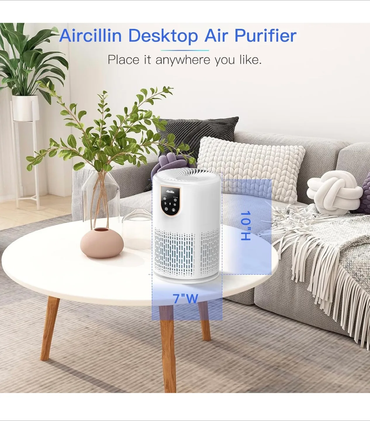 Aircillin Desktop Air Purifier with Aroma Diffuser image indicator(2)