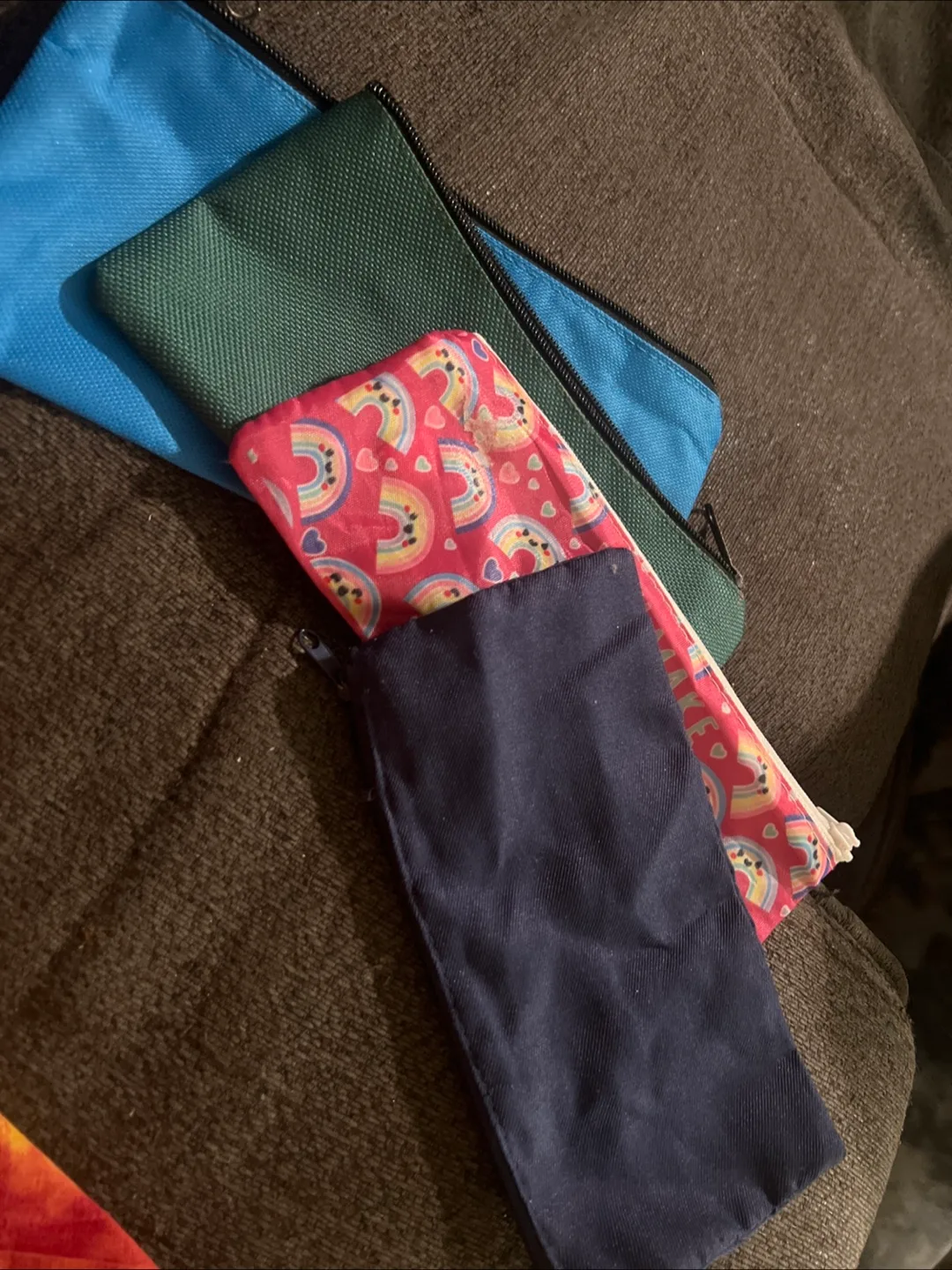 Assorted Zippered Pouches - Blue, Green, Pink, Navy thumbnail