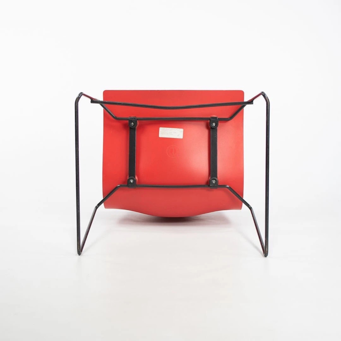 2 Red & 2 White Knoll Vintage Modern Handkerchief Chairs - photo 3