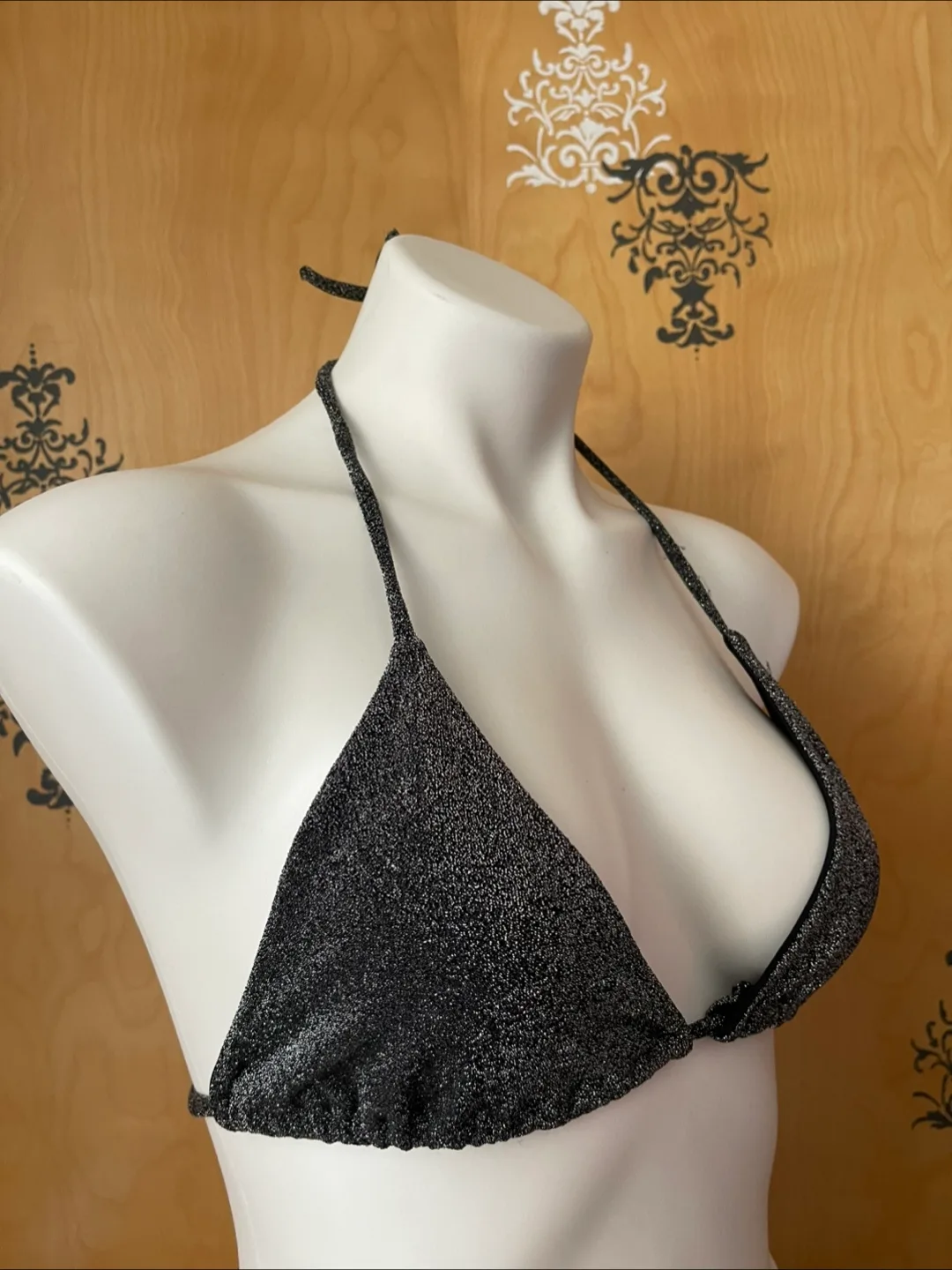 Vintage 2000s Y2K Sparkly Black & Yellow String Bikini Set S/M image indicator(8)