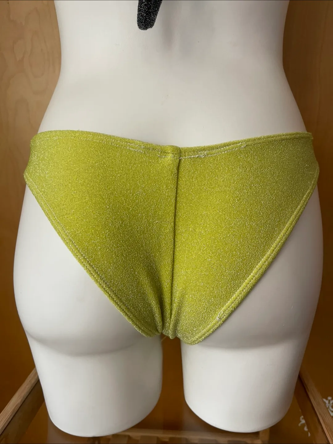 Vintage 2000s Y2K Sparkly Black & Yellow String Bikini Set S/M image indicator(10)