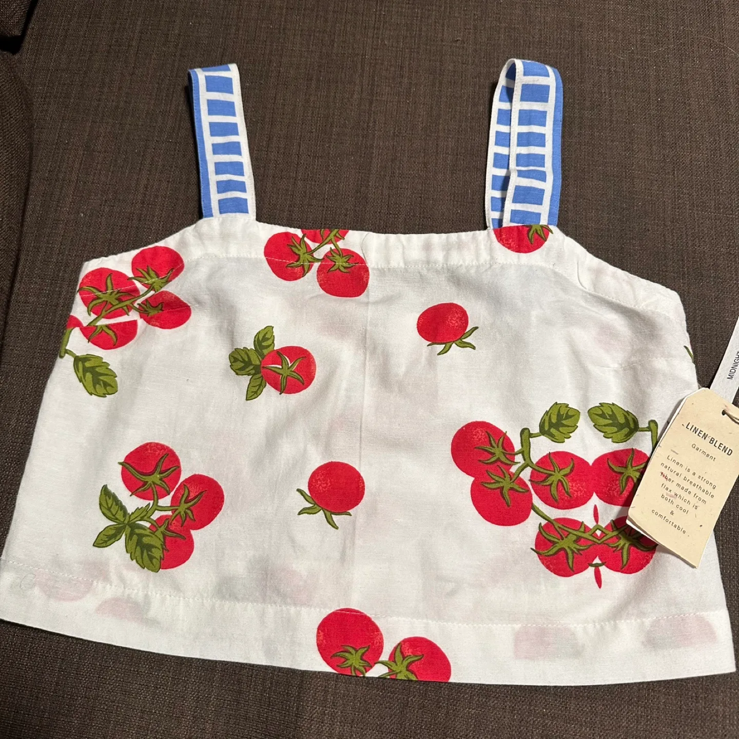 New size S Midnight Sky Tomato Print Crop Tank Top thumbnail