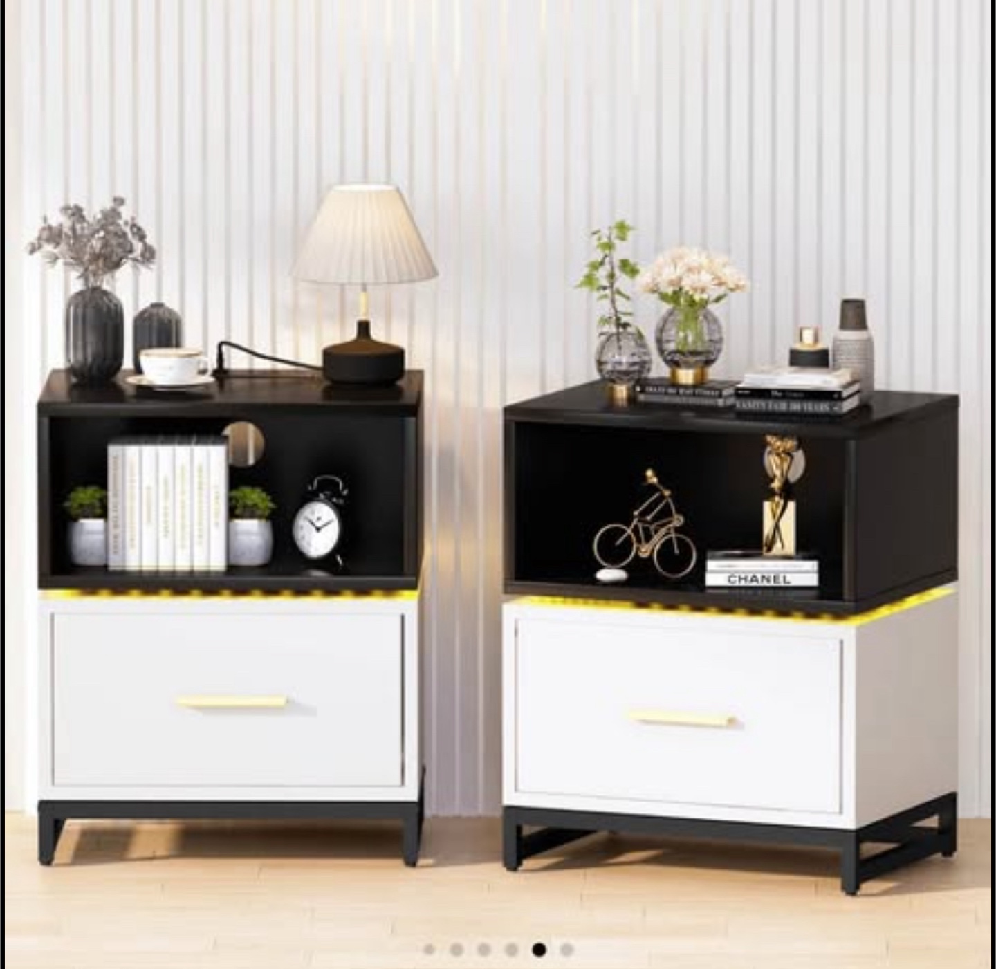 New in box- Night stand with, LED lights, USB charge port - photo 4