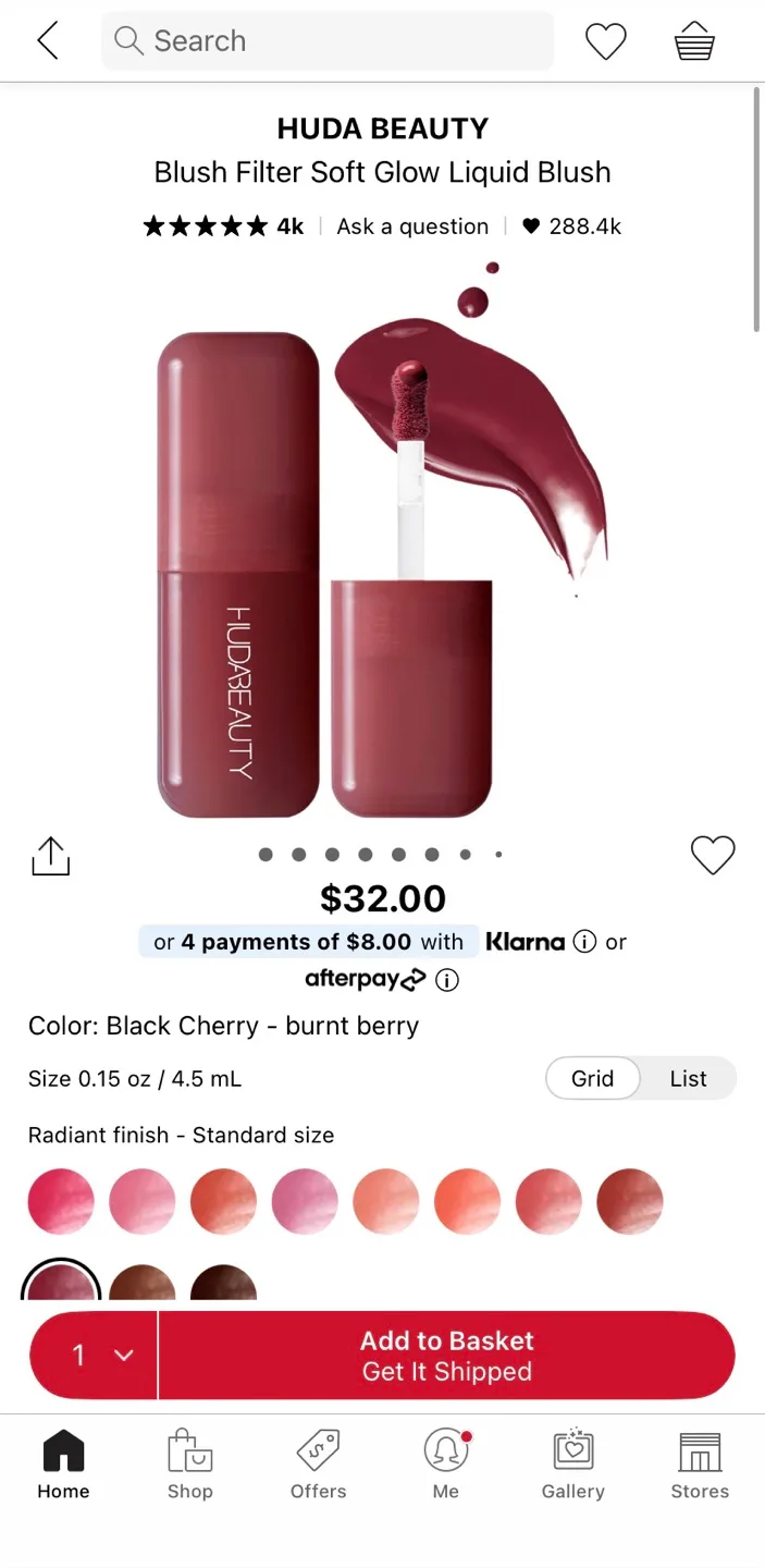 Huda Beauty Blush Filter Liquid Blush - Black Cherry thumbnail