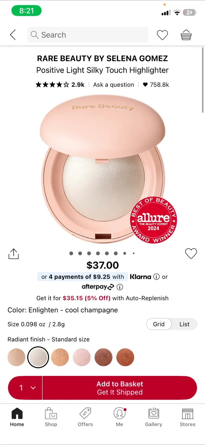 Rare Beauty Highlighter & Brush Set image indicator(6)