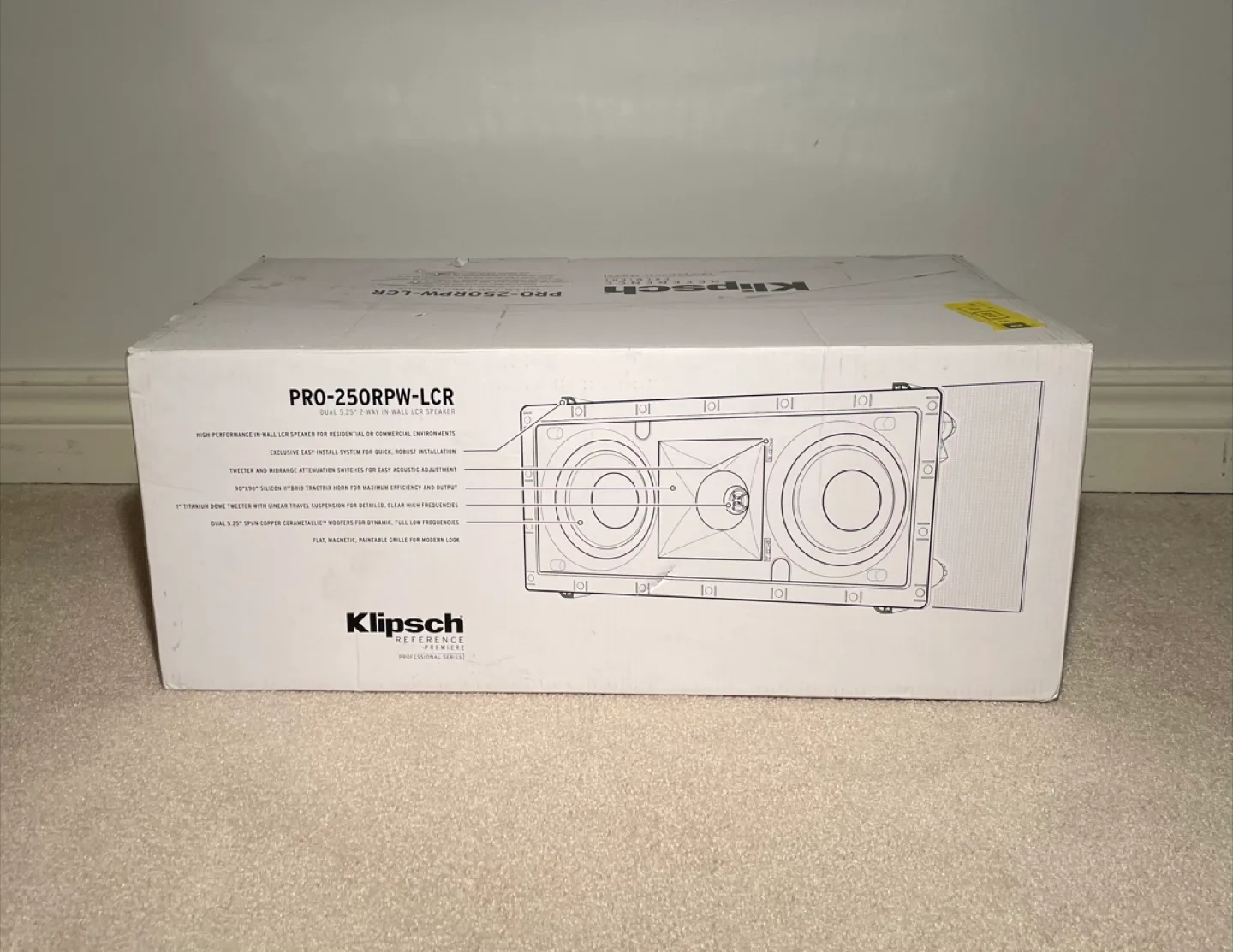 NEW! Klipsch PRO 250-RPW LCR In-Wall LCR Speaker - MSRP $735 image indicator(2)