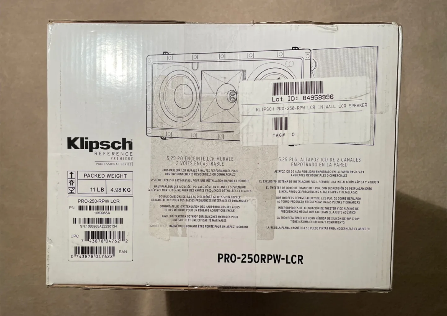 NEW! Klipsch PRO 250-RPW LCR In-Wall LCR Speaker - MSRP $735 image indicator(6)