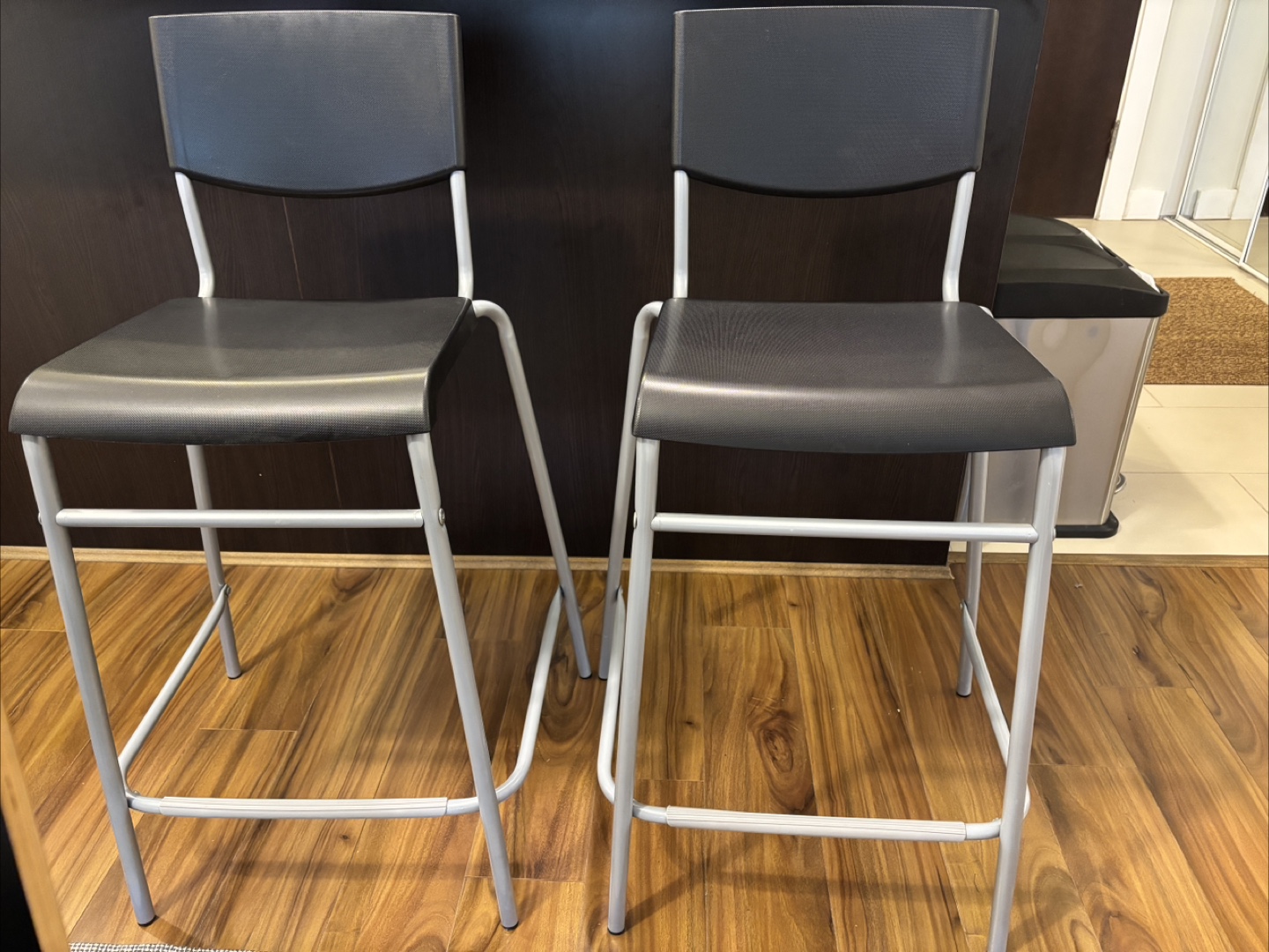 Set of 2 IKEA - STIG bar stool with backrest counter - photo 3