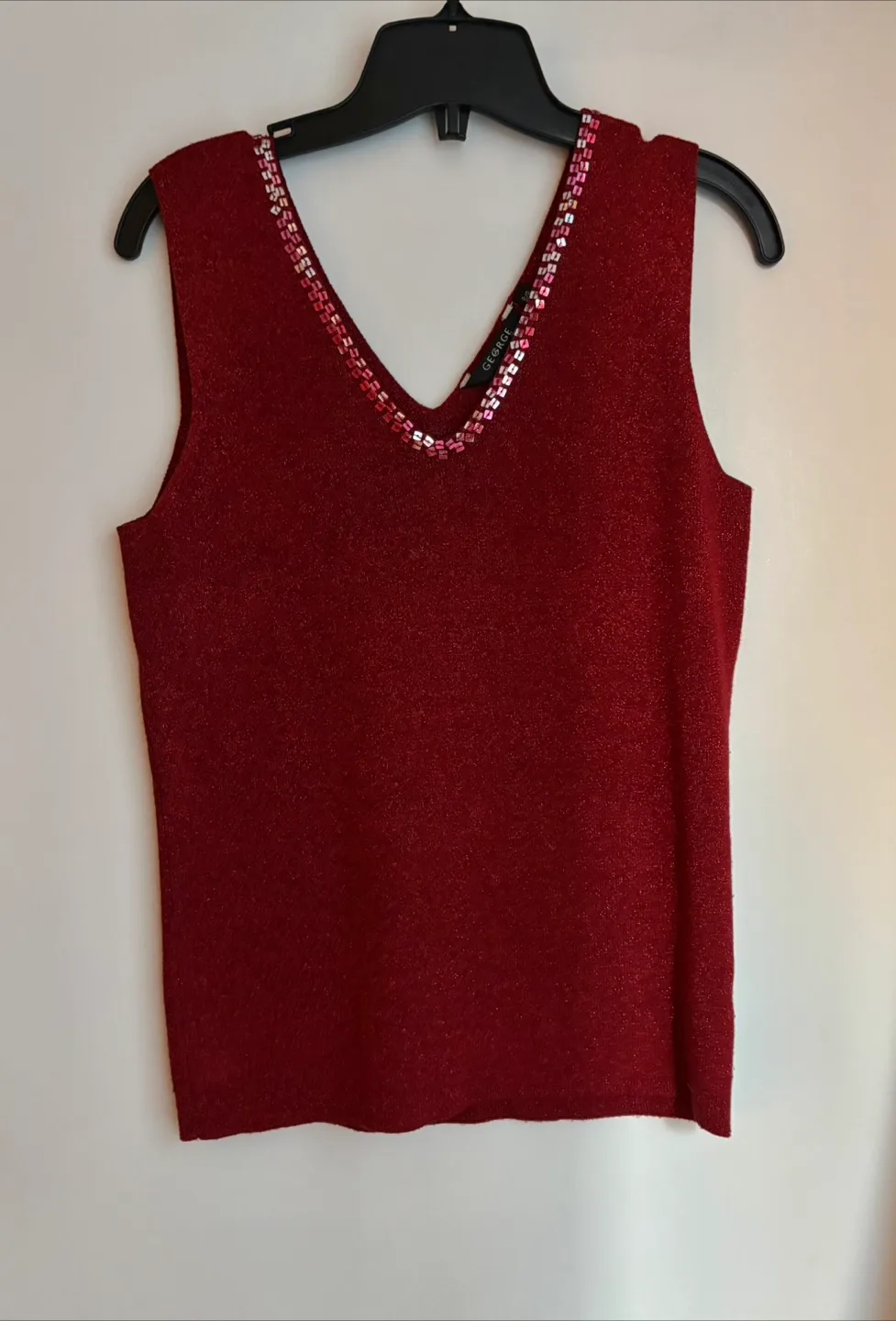 Sparkly Red Sleeveless Vest Top thumbnail