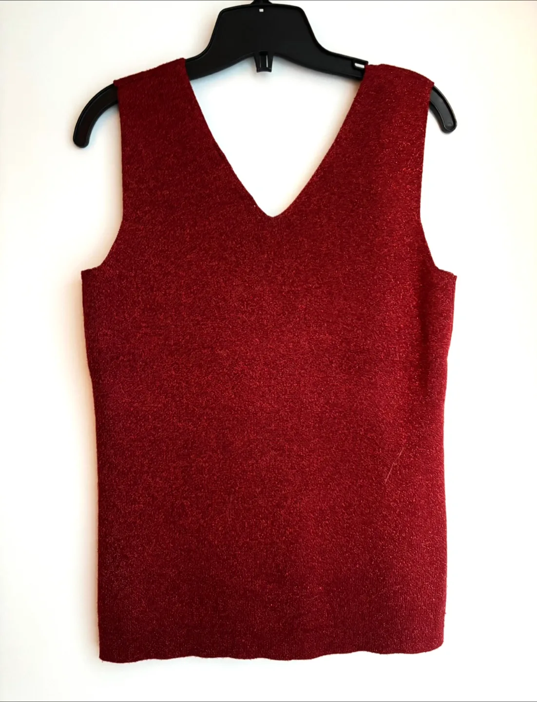 Sparkly Red Sleeveless Vest Top image indicator(3)