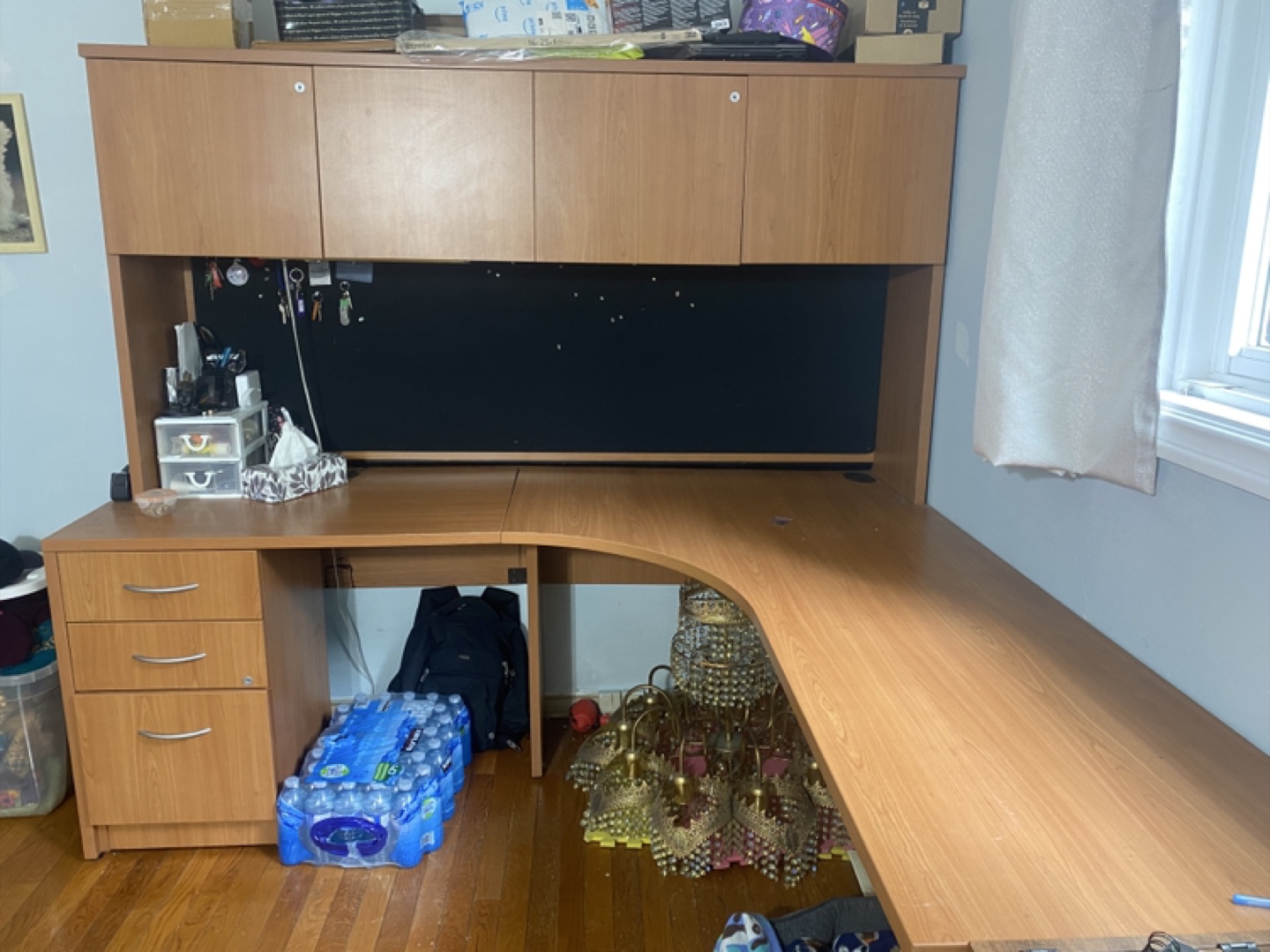 Large L-Shaped Wooden office desk
