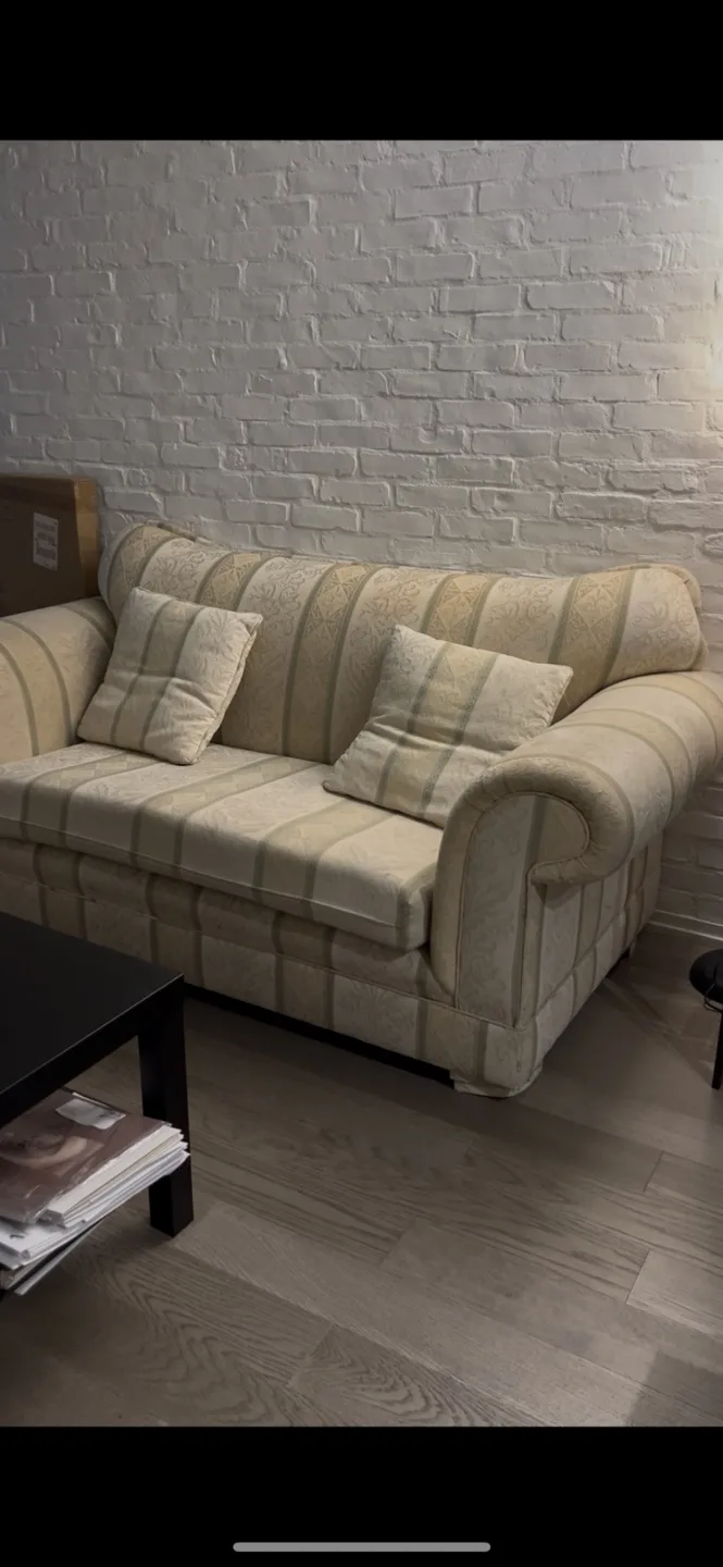 Striped Sofa with Pillows thumbnail