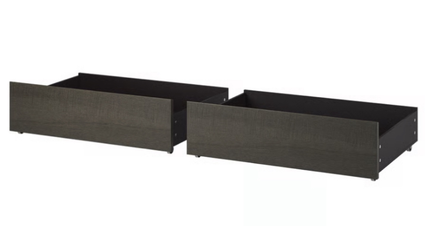 IKEA Malm Black Bed Frame with Drawers - photo 2