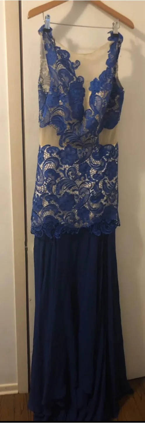 Blue Lace Formal Dress thumbnail