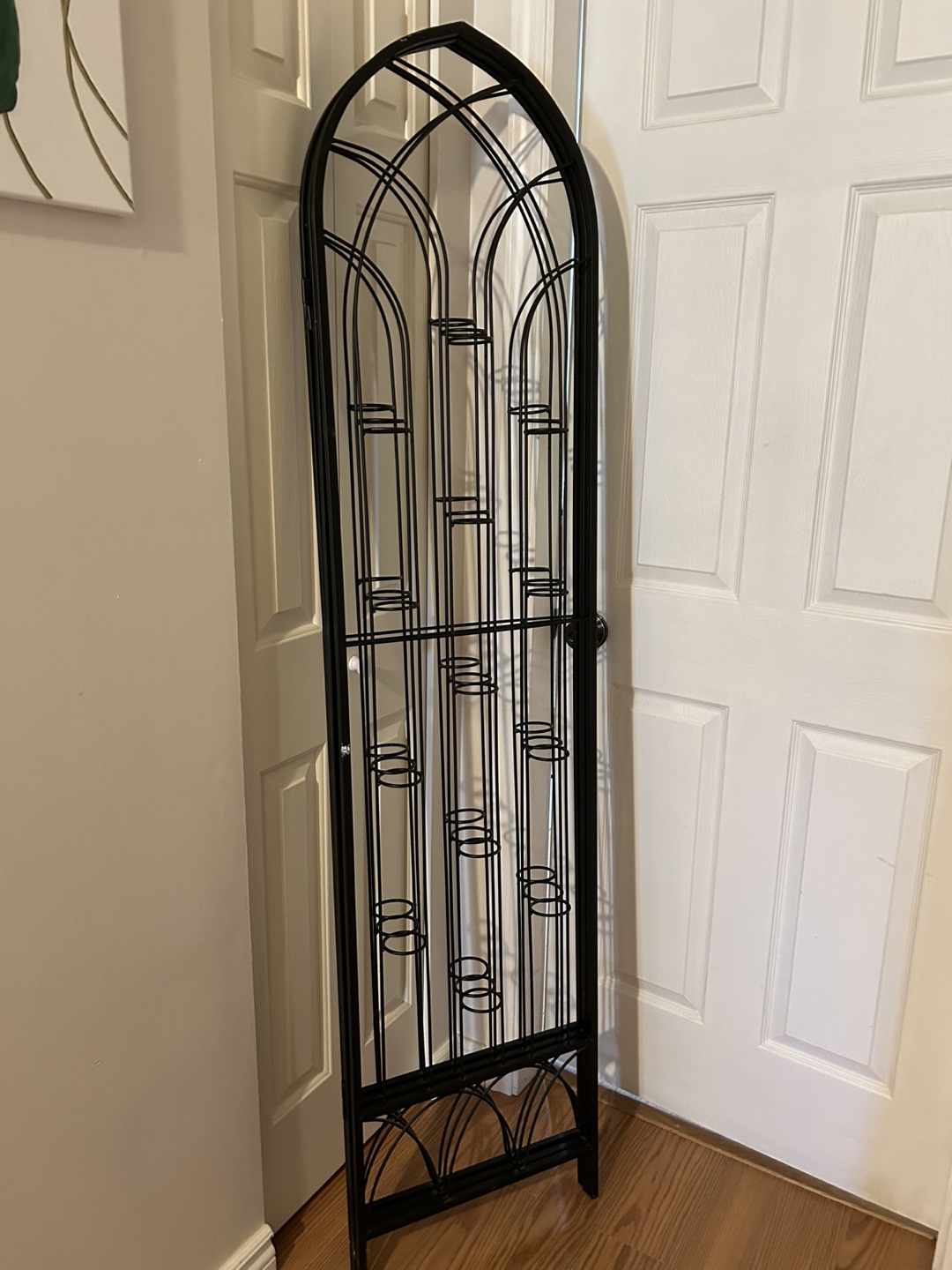 Black Metal Folding Screen Room Divider