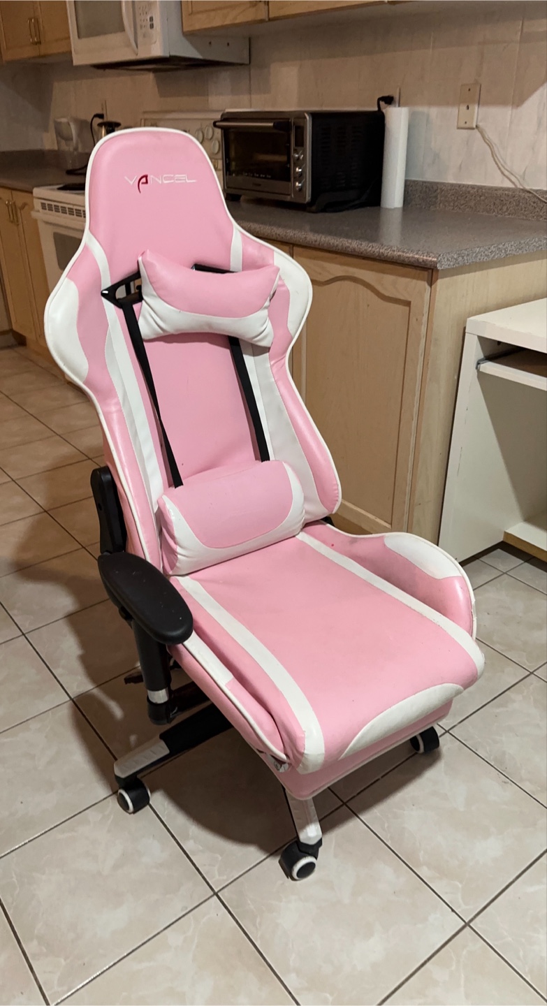 Vancel Pink & White Gaming Chair - photo 2