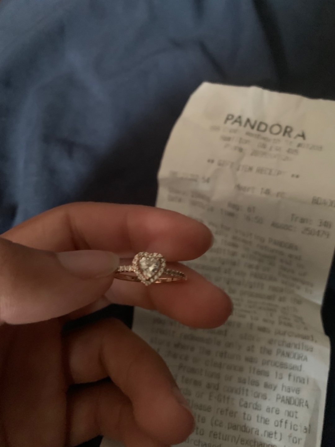 Pandora Heart 14k Rose Gold Ring Size 7 - photo 2