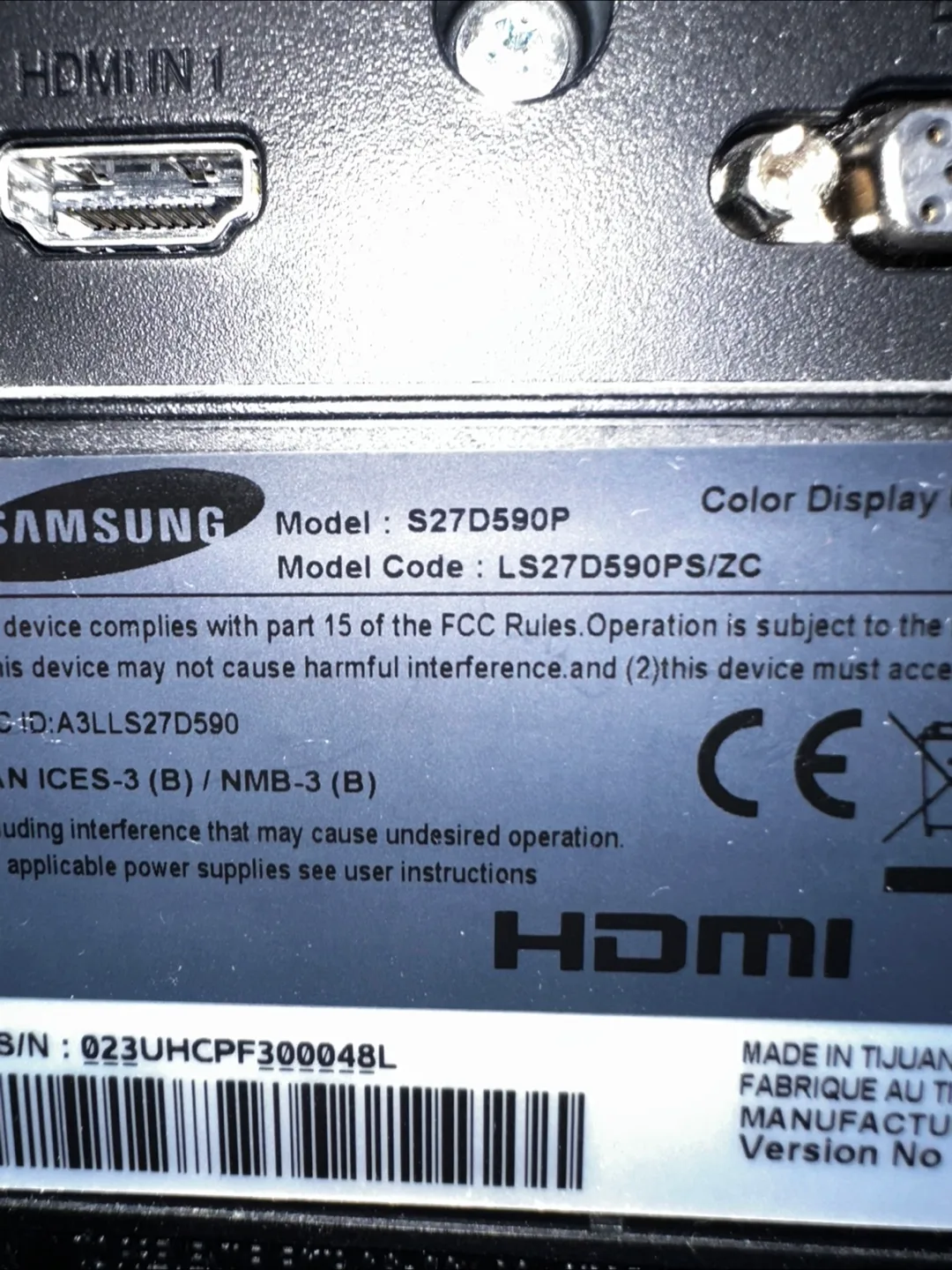 Samsung S27D590P 27" Monitor image indicator(3)