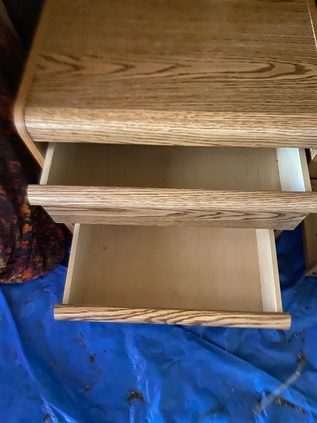 Wooden Bedside Table with Drawers image indicator(2)
