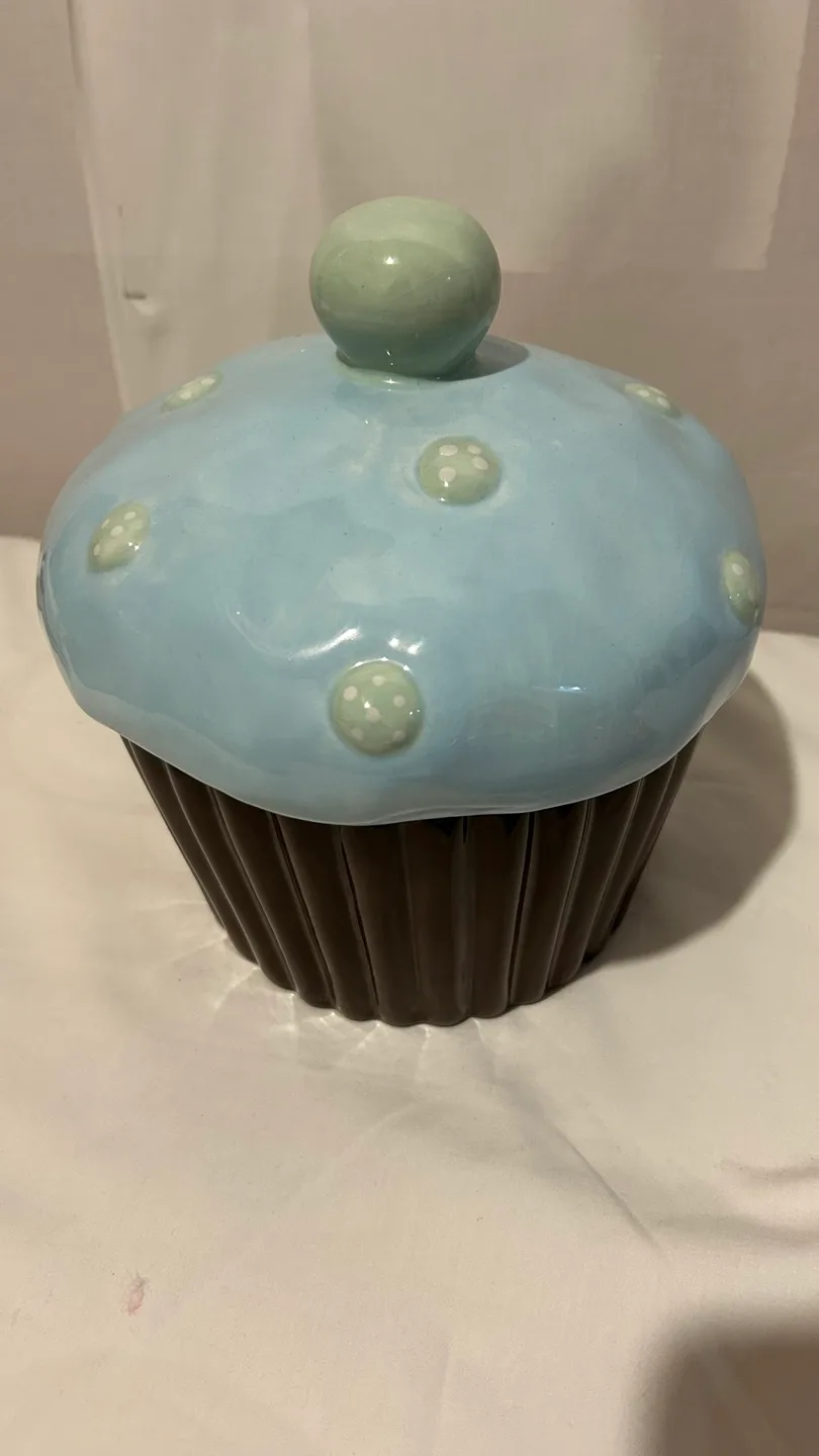 Cupcake Jar - Blue & Brown image indicator(3)