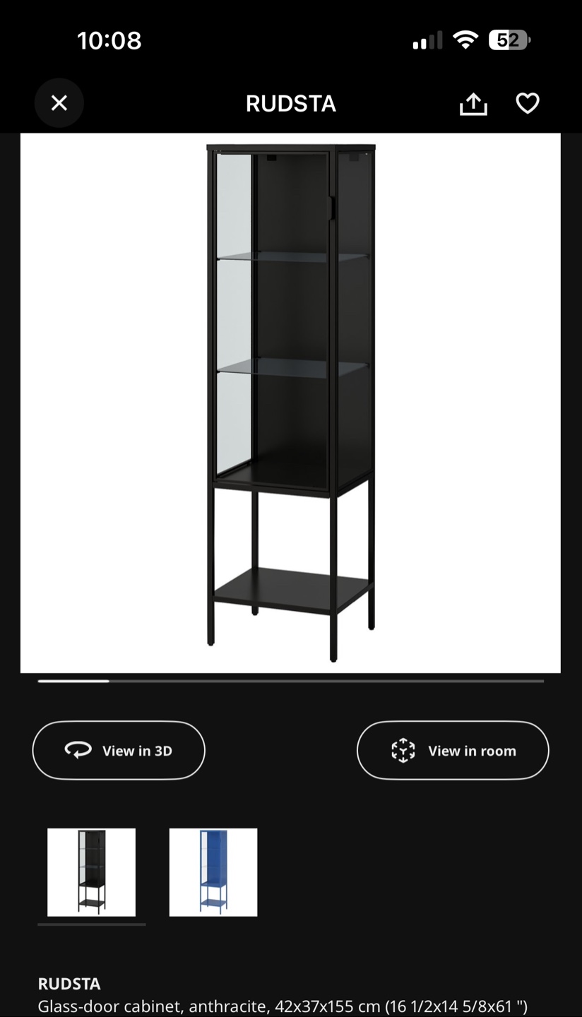 IKEA Rudsta Glass-Door Cabinet