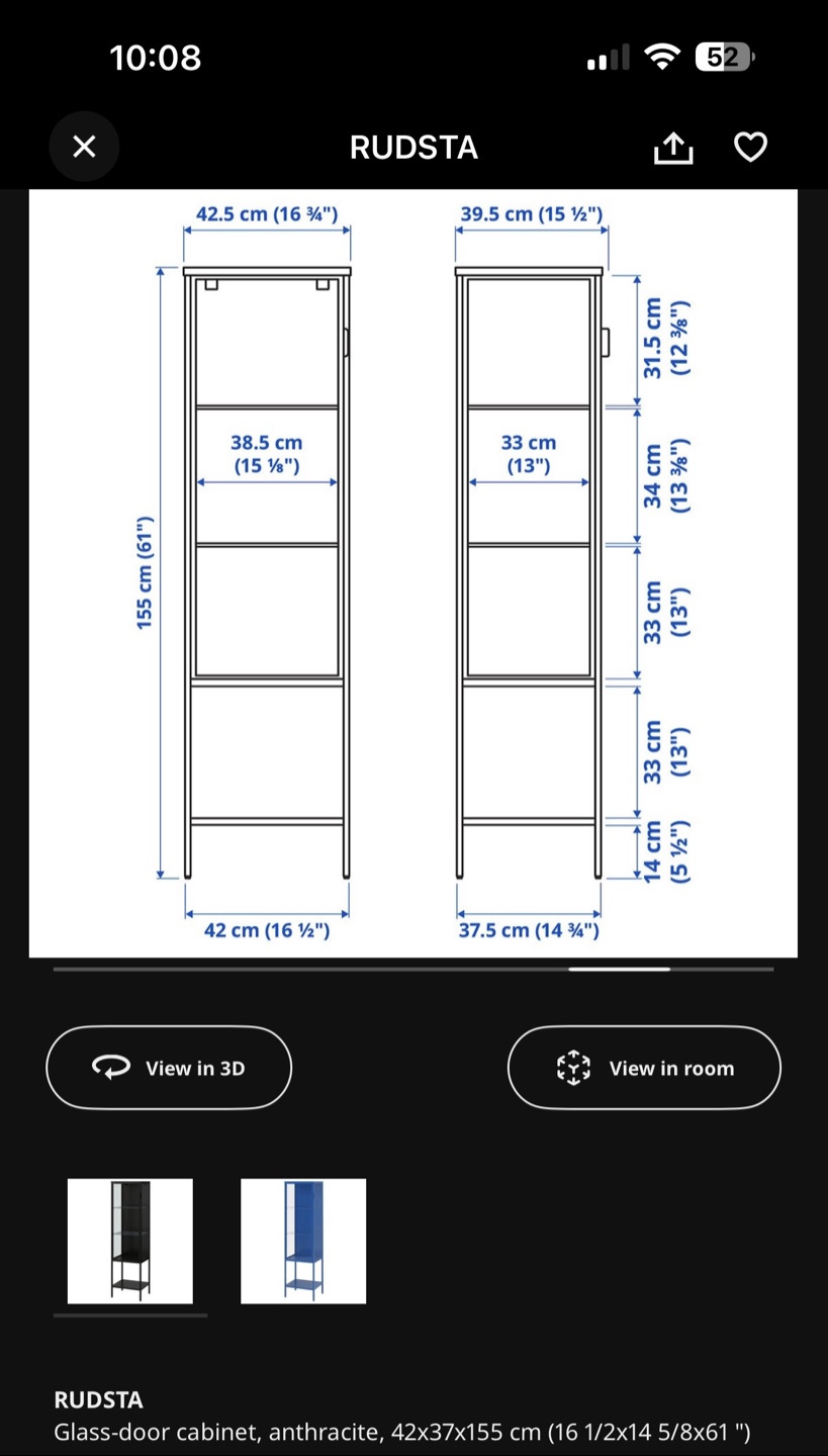 IKEA Rudsta Glass-Door Cabinet - photo 3