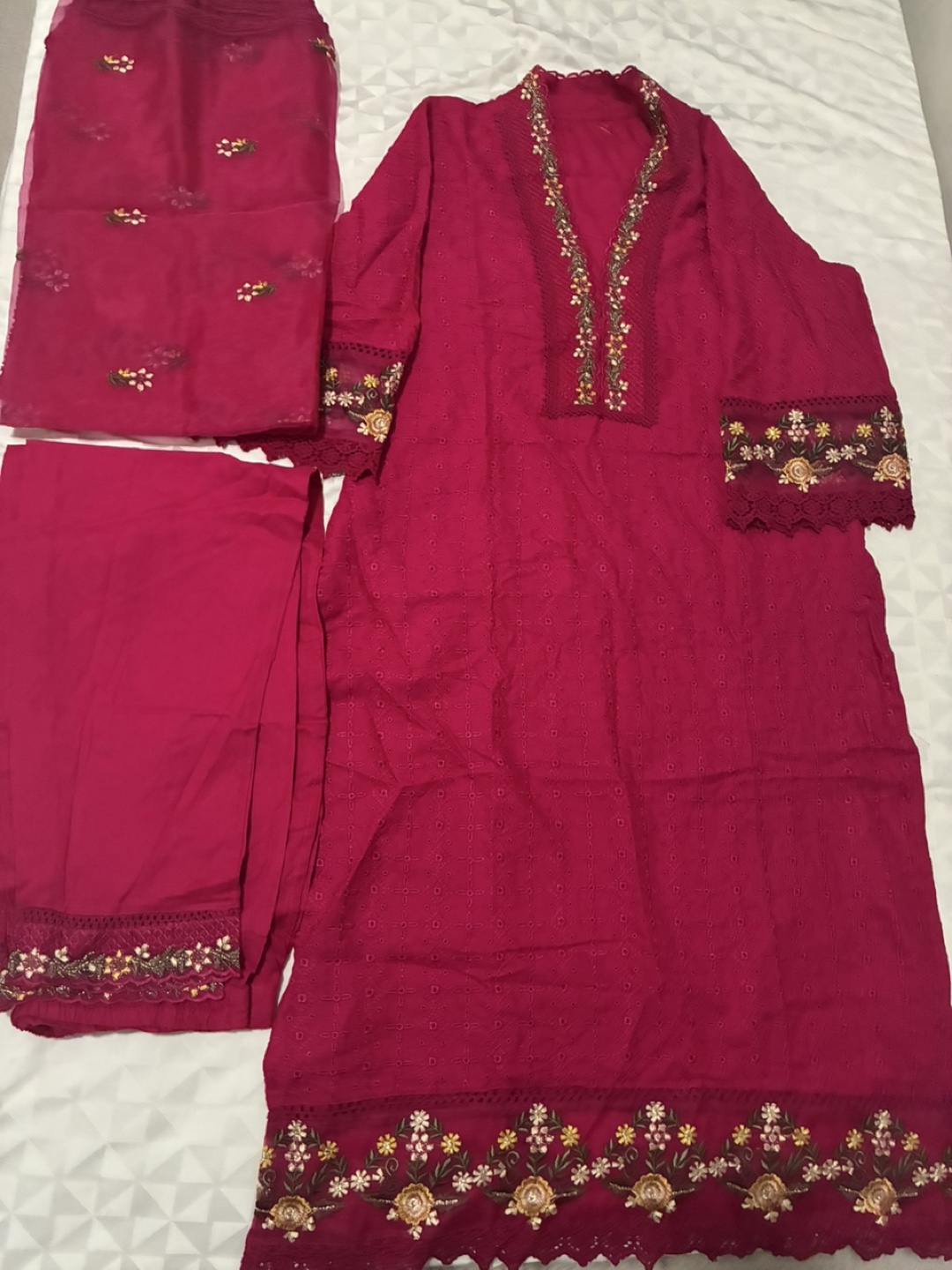 Red Embroidered Salwar Kameez Suit - photo 2