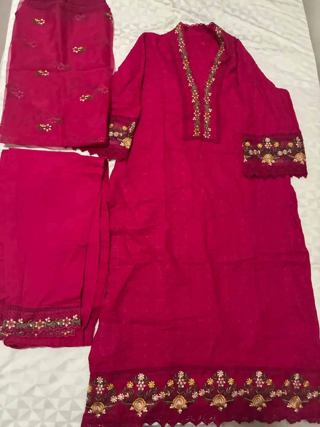 Red Embroidered Salwar Kameez Suit image indicator(2)