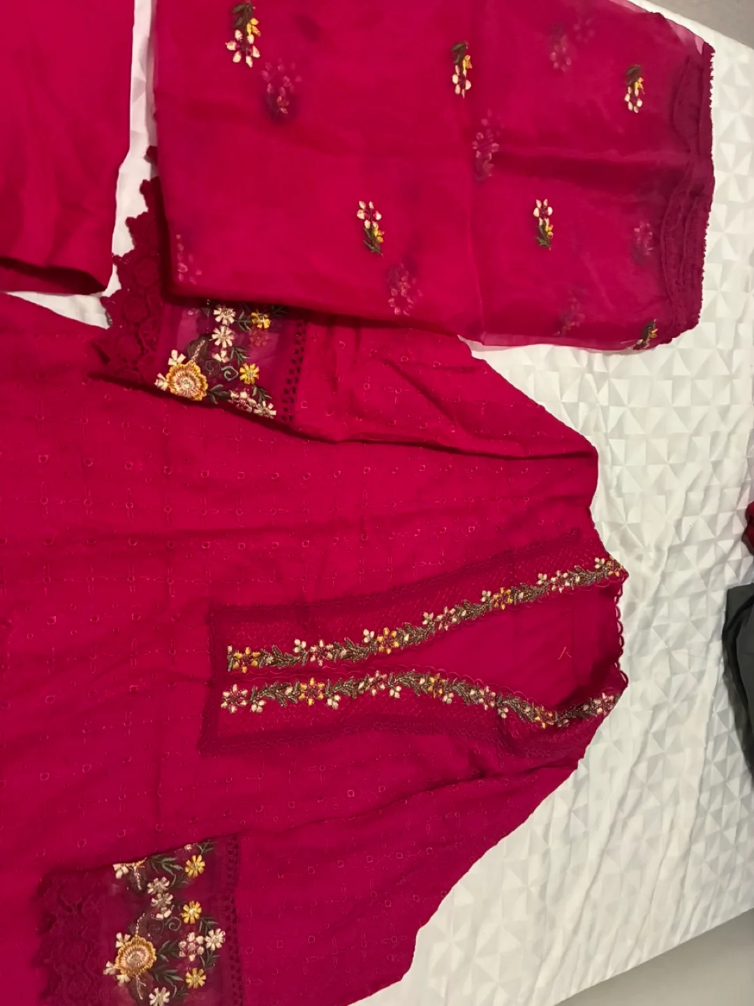 Red Embroidered Salwar Kameez Suit image indicator(3)