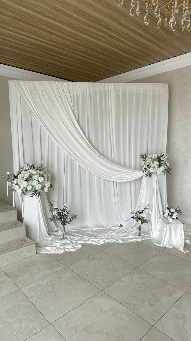 White Drapery Bridal Backdrop