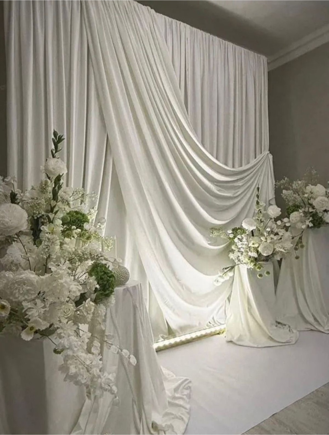 White Drapery Bridal Backdrop - photo 2