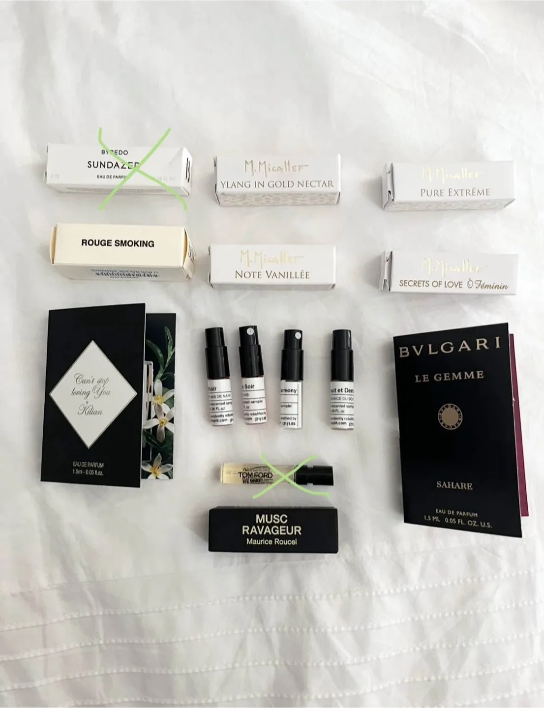 Mixed Perfume Sample Lot: Byredo, M.Micallef, Kilian, Bvlgari thumbnail
