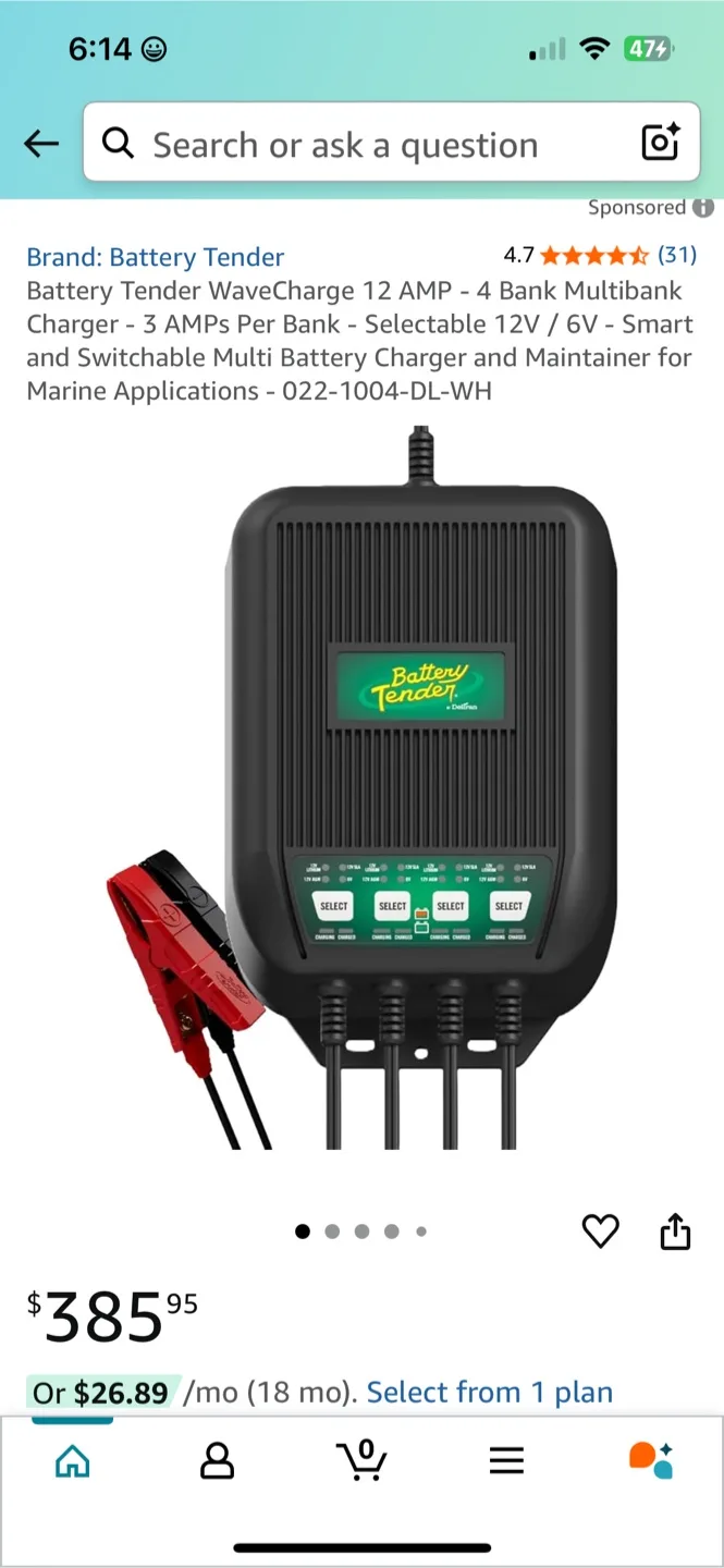 Battery Tender WaveCharge 12 AMP 4-Bank Charger thumbnail