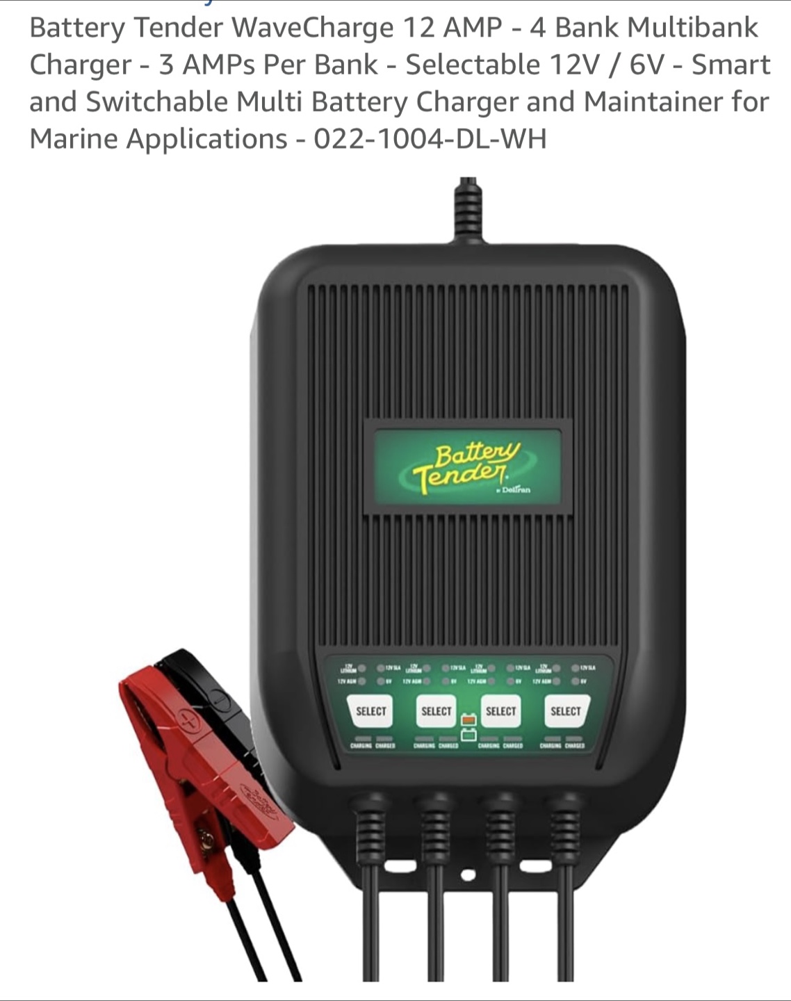 Battery Tender WaveCharge 12 AMP 4-Bank Charger - photo 2