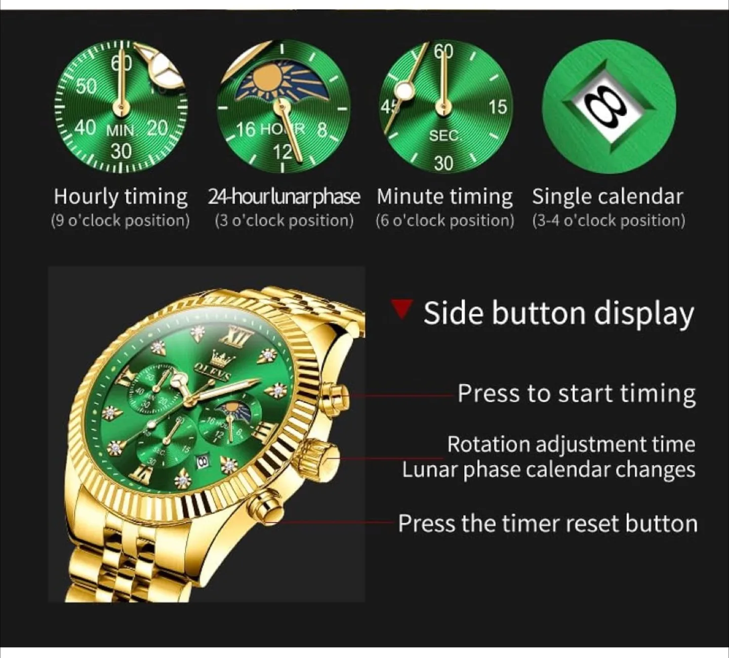 OLEVS Men’s Luxury Watch, Stainless Steel. New in Box. image indicator(5)