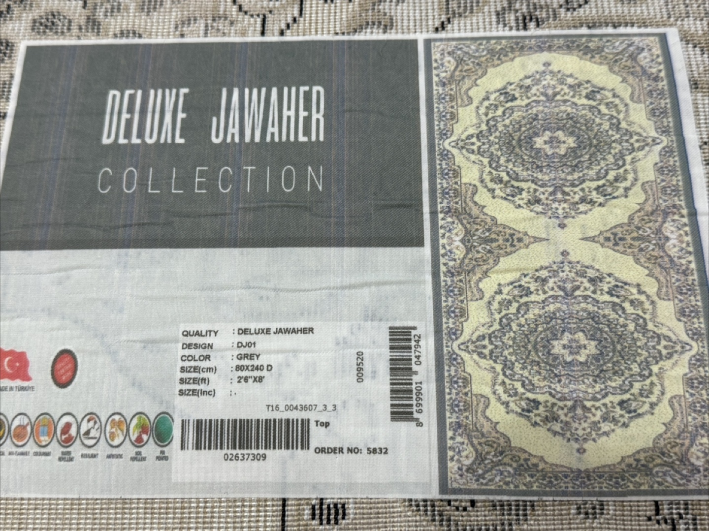 Deluxe Jawaher Collection Runner Rug 2'8"x8' - photo 3