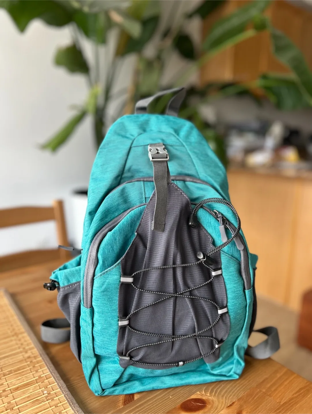 Teal & Grey Sling Backpack thumbnail