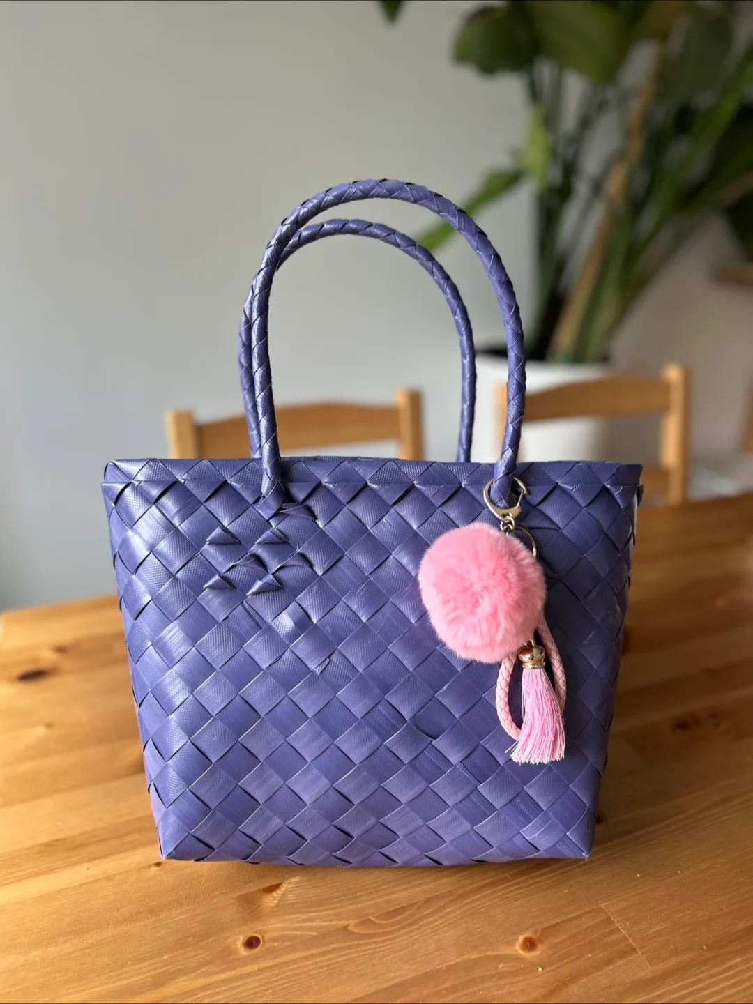 Woven Tote Bag - Purple thumbnail