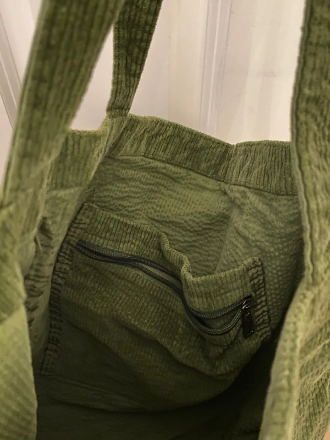 Green Corduroy Tote Bag image indicator(3)