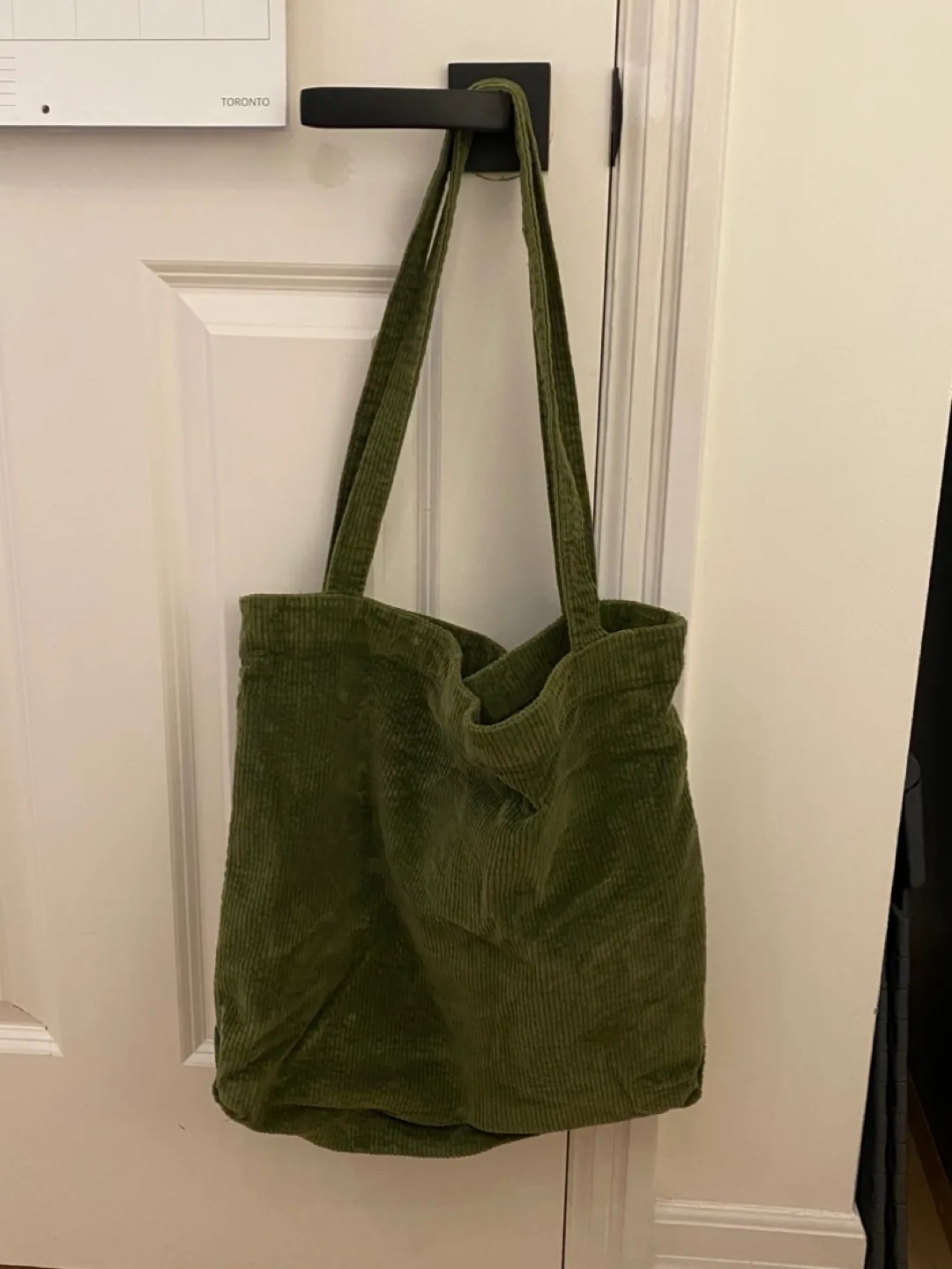 Green Corduroy Tote Bag image indicator(2)