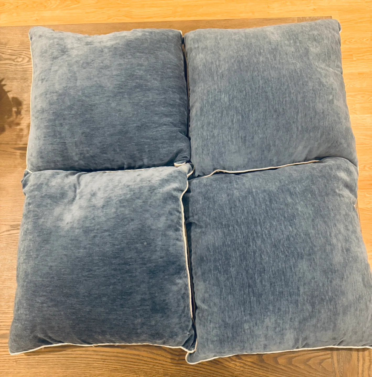 Blue Velvet Throw Pillows (Set of 4) thumbnail
