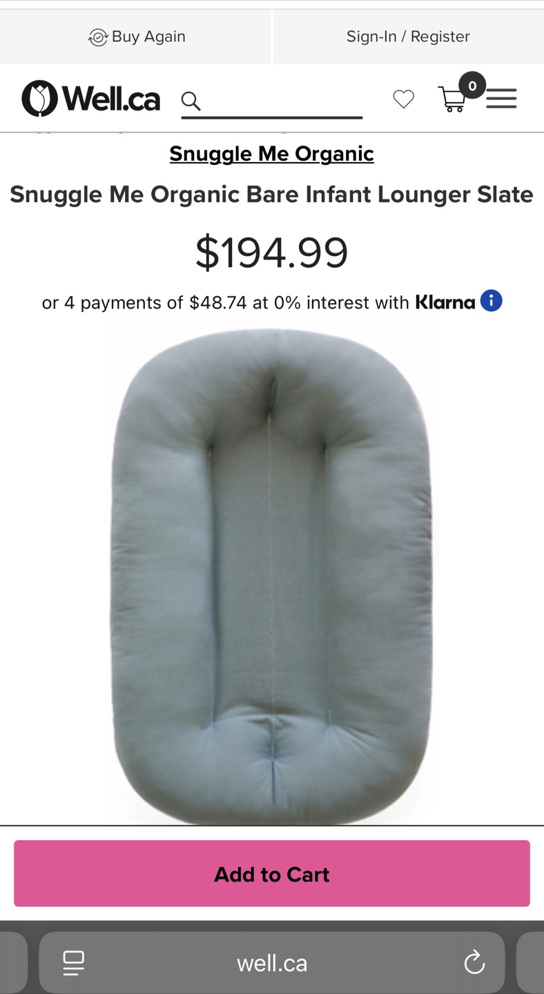 FREE-Snuggle Me Organic Infant Lounger - Slate