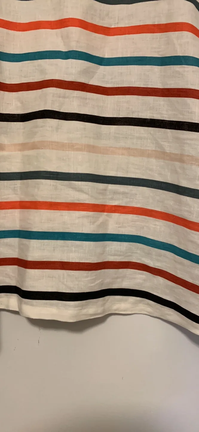 Zara Basic Striped Top 100 linen - Size Extra large image indicator(2)