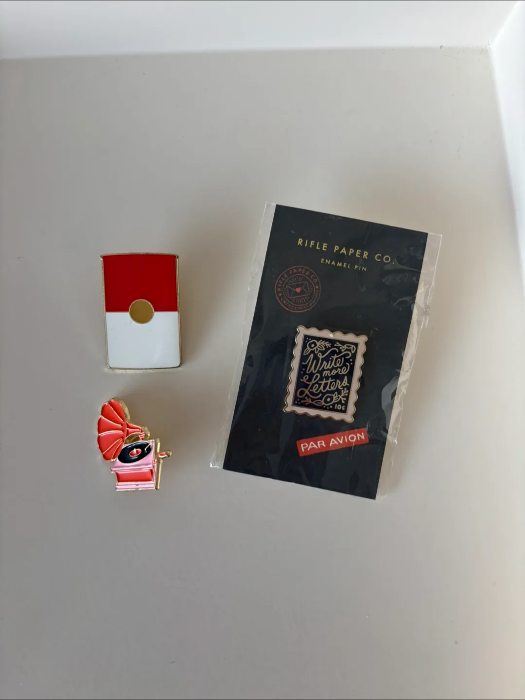 Set of 3 pins: Paper Rifle Co, Campbell’s Soup & Record Player thumbnail