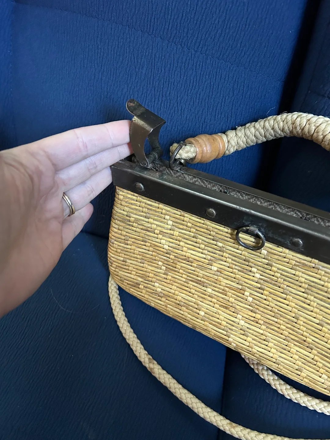 Vintage Straw Handbag Made in Italy image indicator(2)
