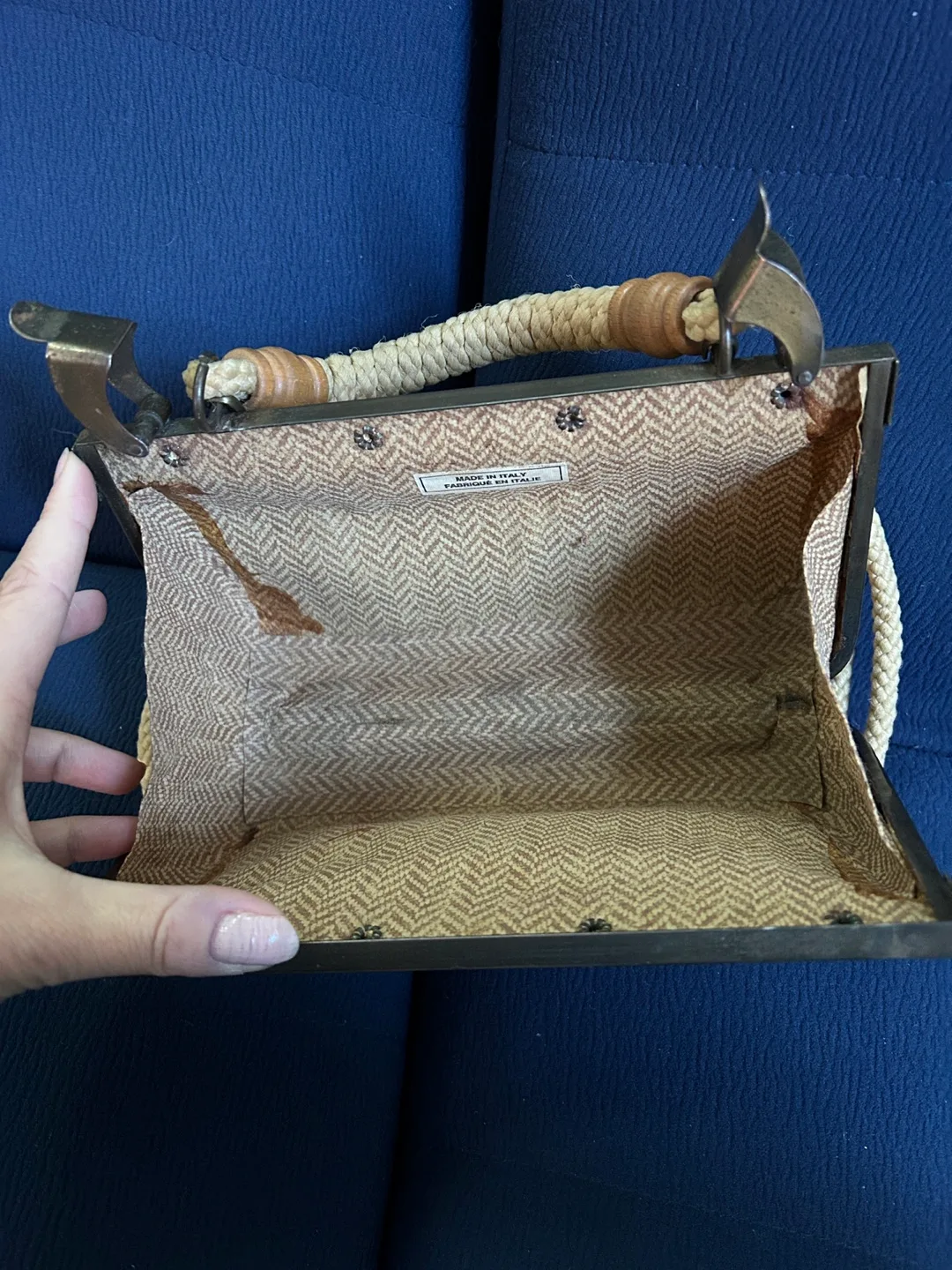 Vintage Straw Handbag Made in Italy image indicator(3)