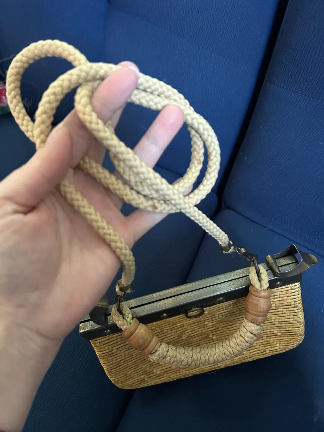 Vintage Straw Handbag Made in Italy image indicator(5)